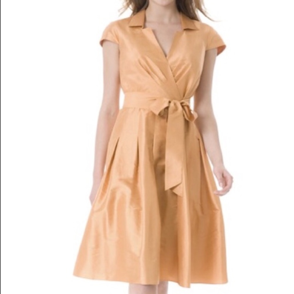 Anne Klein sz 2 (sm-m) apricot retro shirtdress